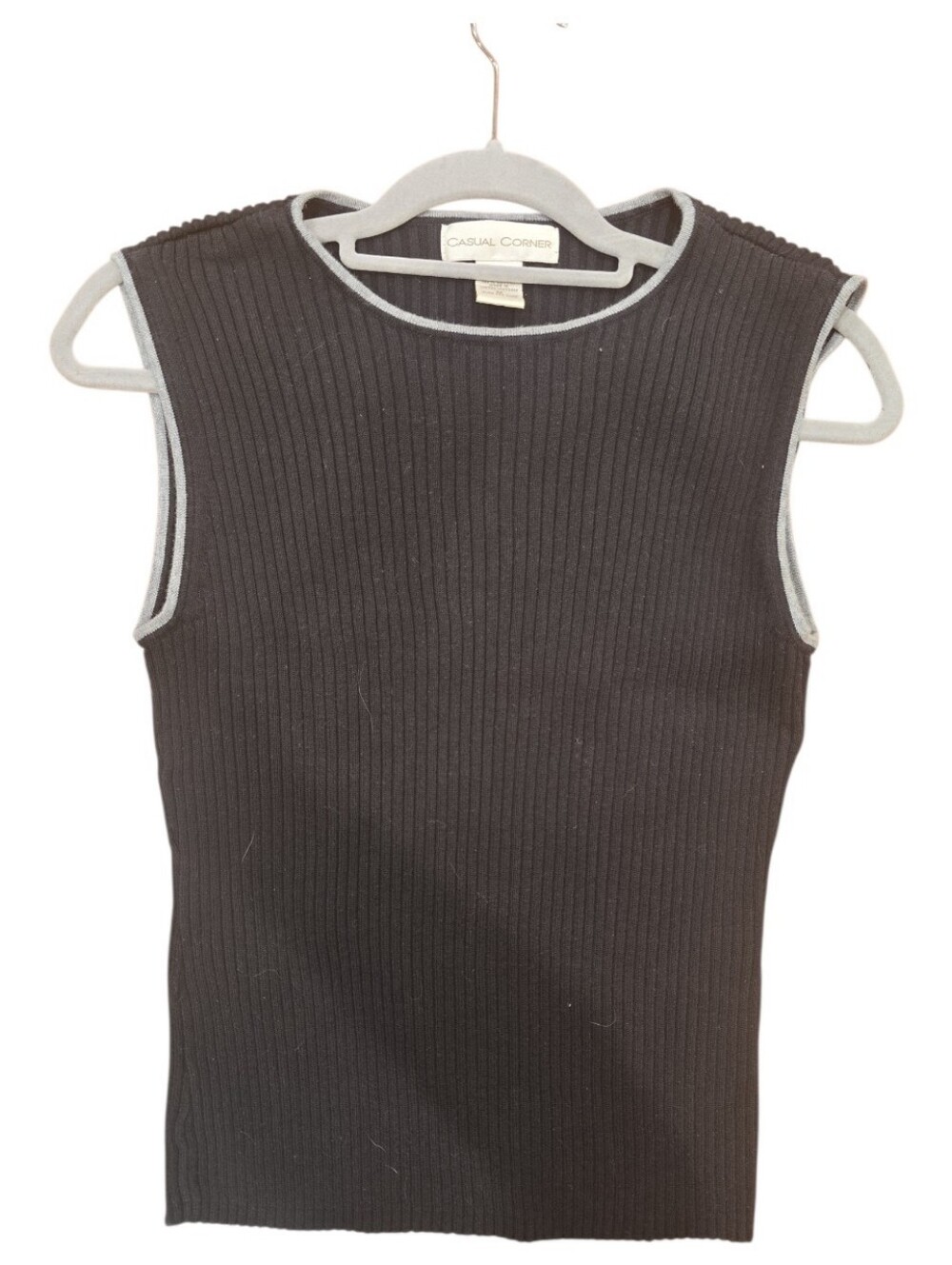 Vtg 80s/90s Casual Corner Sleeveless Ribbed Tank Top Sz M Made in Great Britain